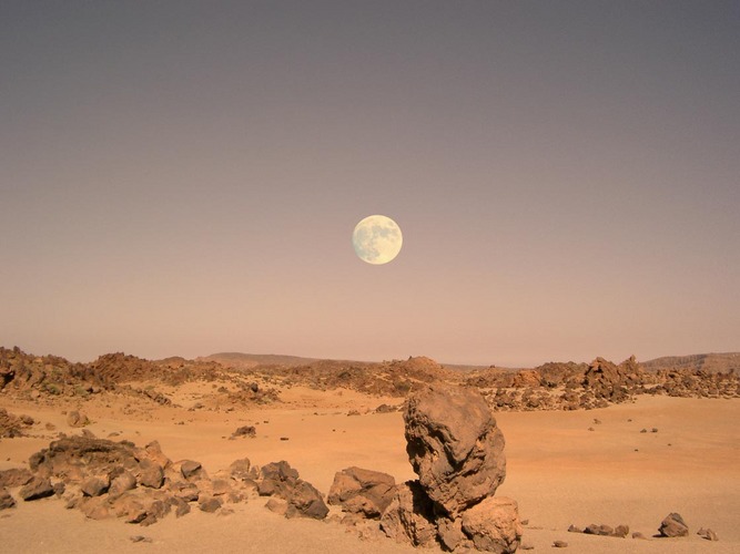Abenddämmerung auf dem Mars