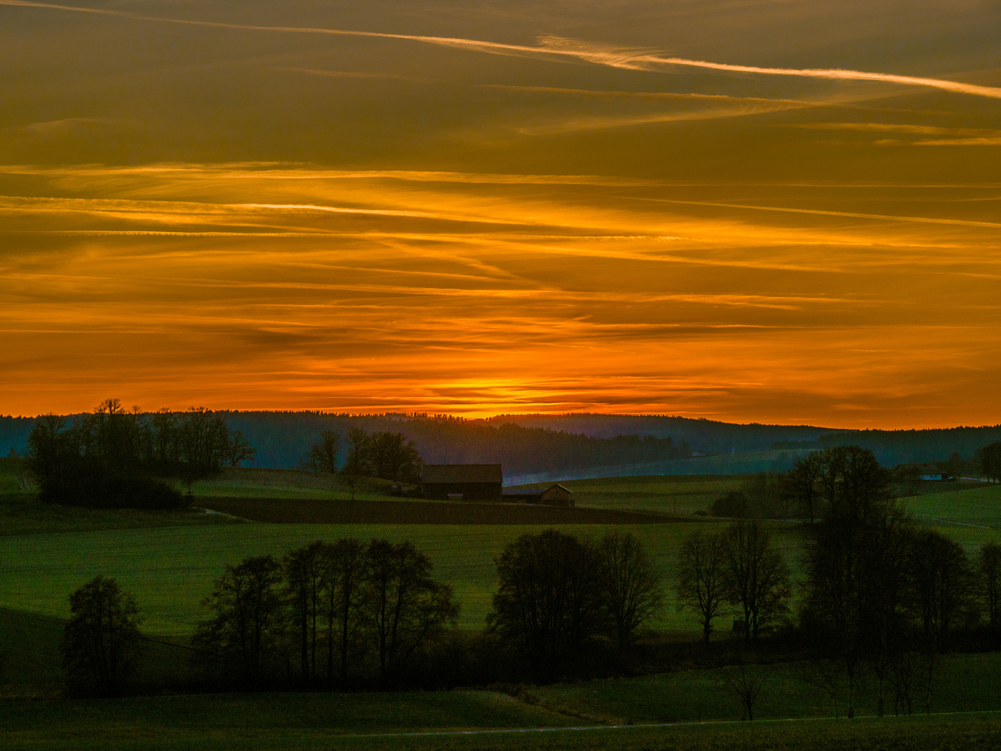 Abenddämmerung im vorderen Bayerwald