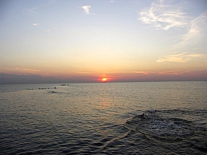 Abenddämmerung in Cuxhaven.