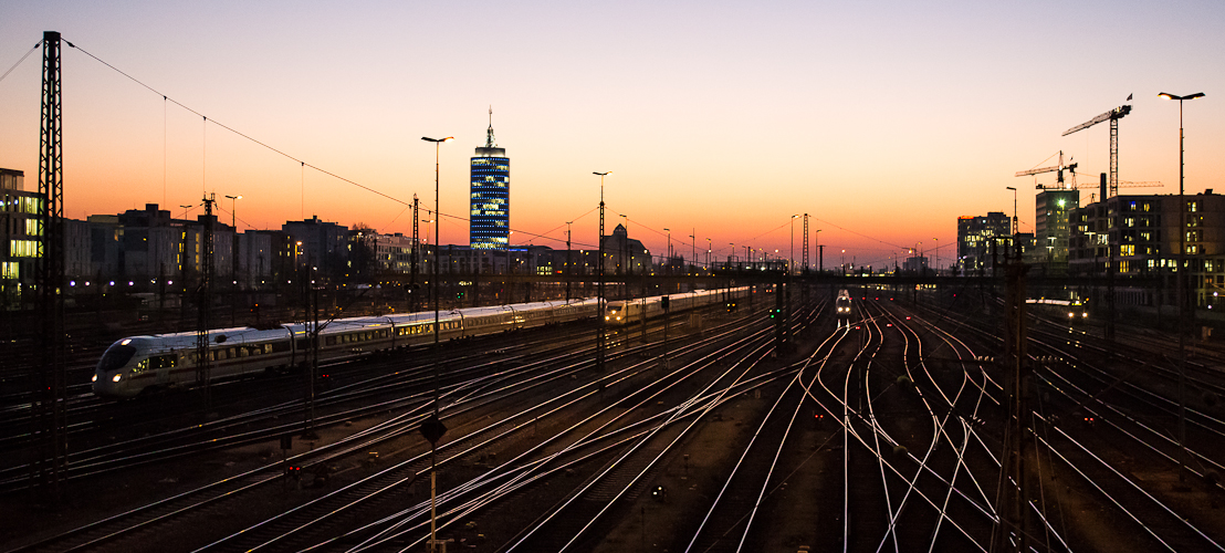 Abenddämmerung in München