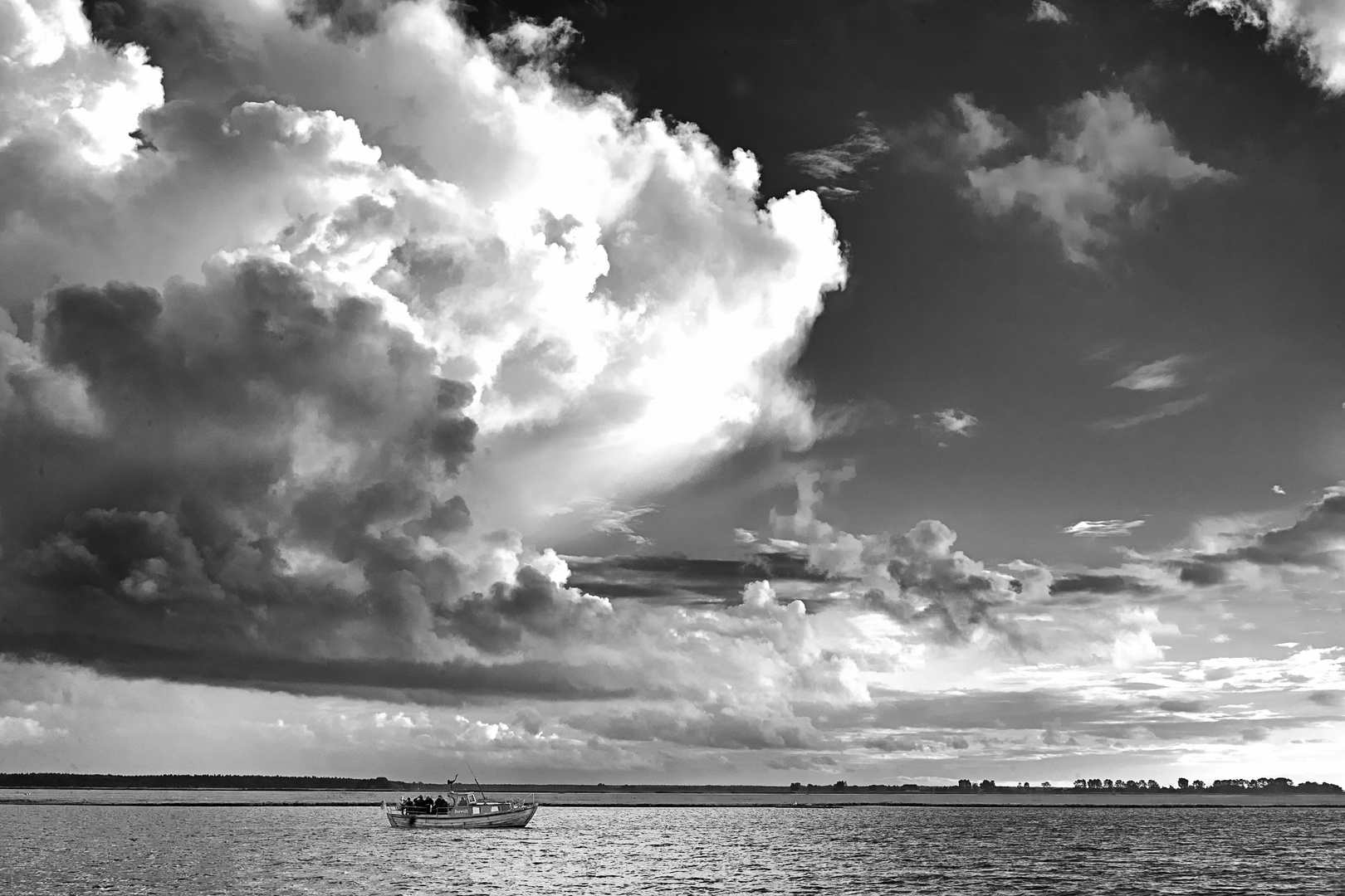 Abendfahrt auf dem  Bodden/Darß