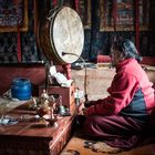 Abendgebet in der Zutul Puk Gompa, Kailas-Kora, Tibet