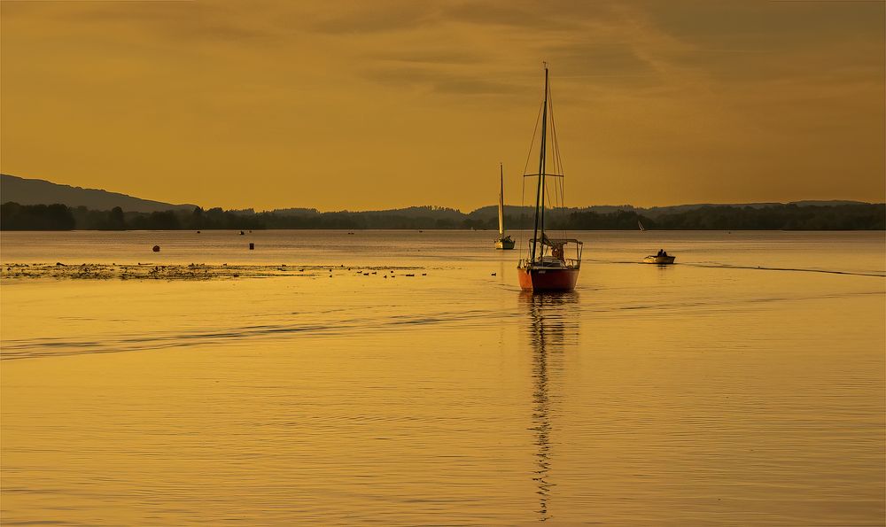 Abendglanz auf dem stillen See