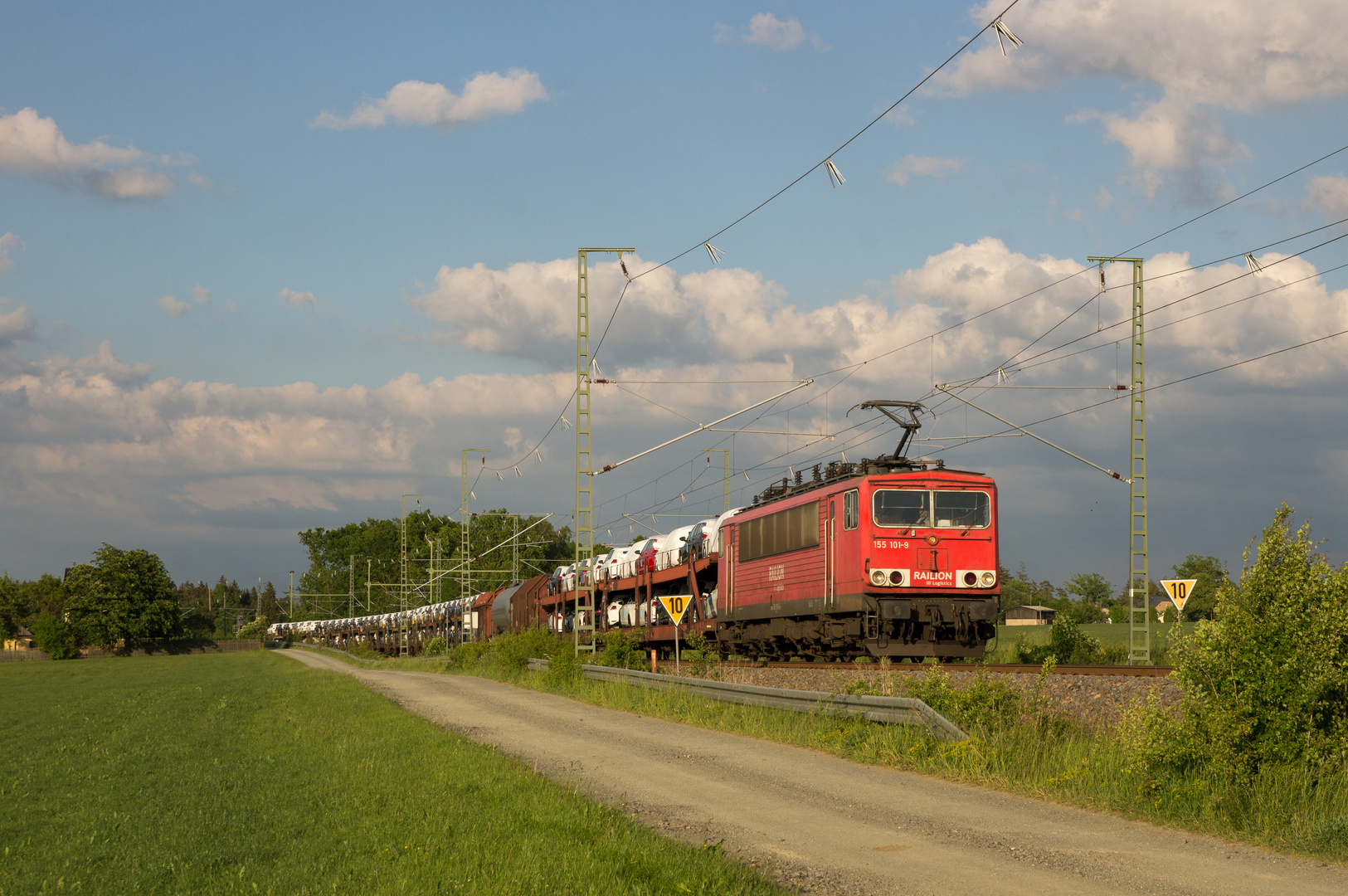 Abendgüterzug im Vogtland