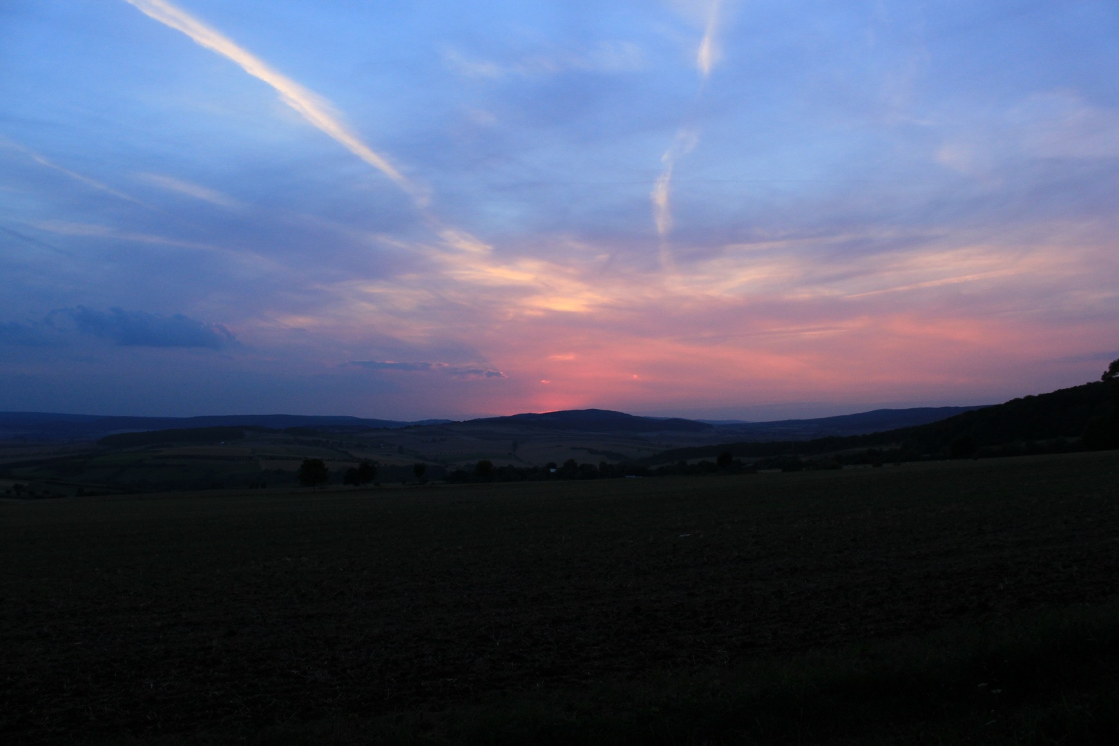 Abendhimmel am Hubeweg - geknipst bei Einbeck am 22. August 2012