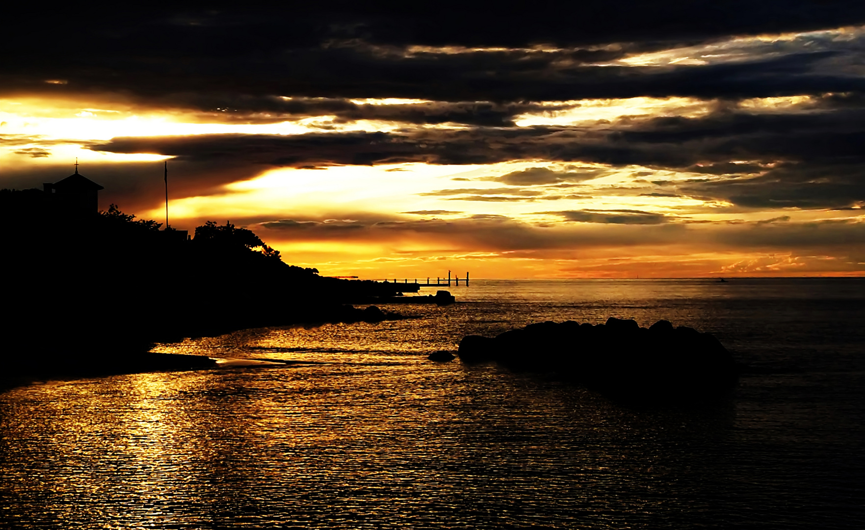 Abendhimmel am Øresund in Helsingør