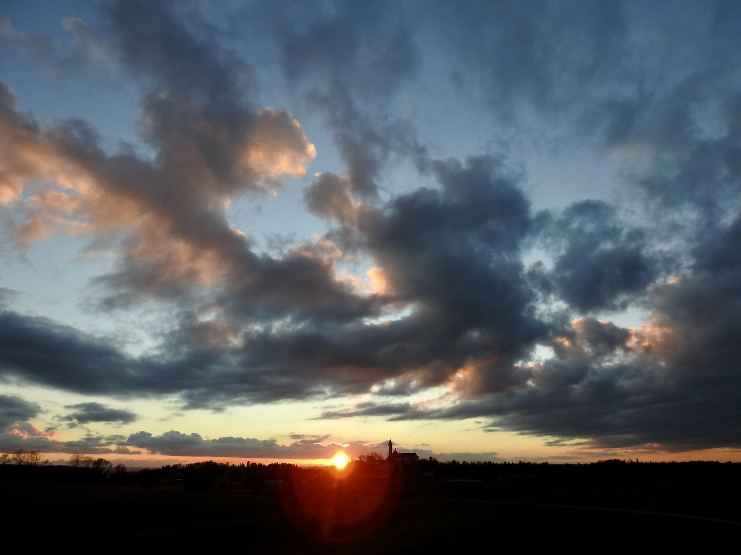 Abendhimmel beim Kloster Andechs