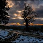 Abendhimmel über dem Burgfeld