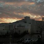 Abendhimmel über dem Kinepolis Center im Bruparc