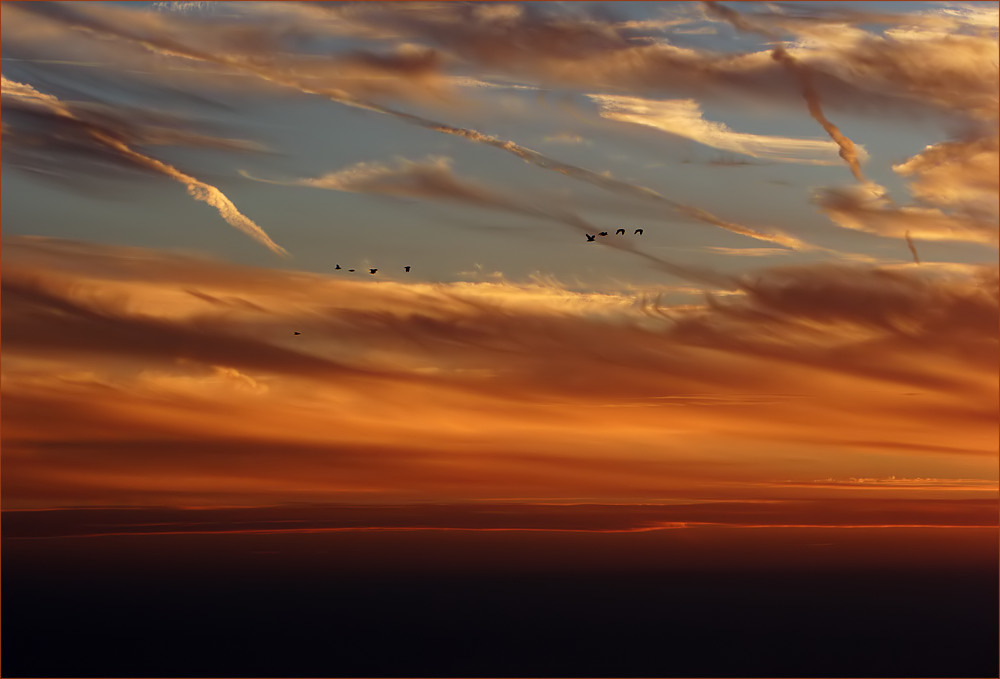 Abendhimmel über dem Meer