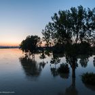 Abendhimmel über dem Rhein bei Mainz