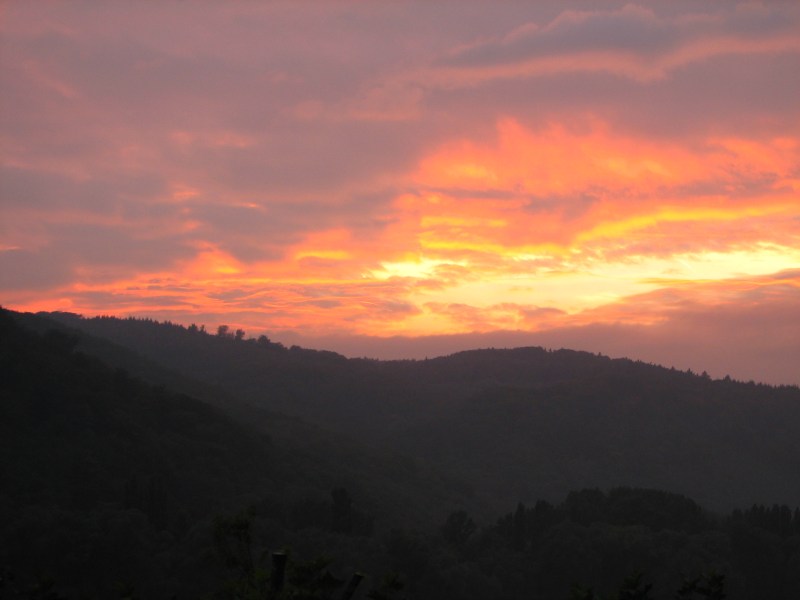 abendhimmel über dem westerwald