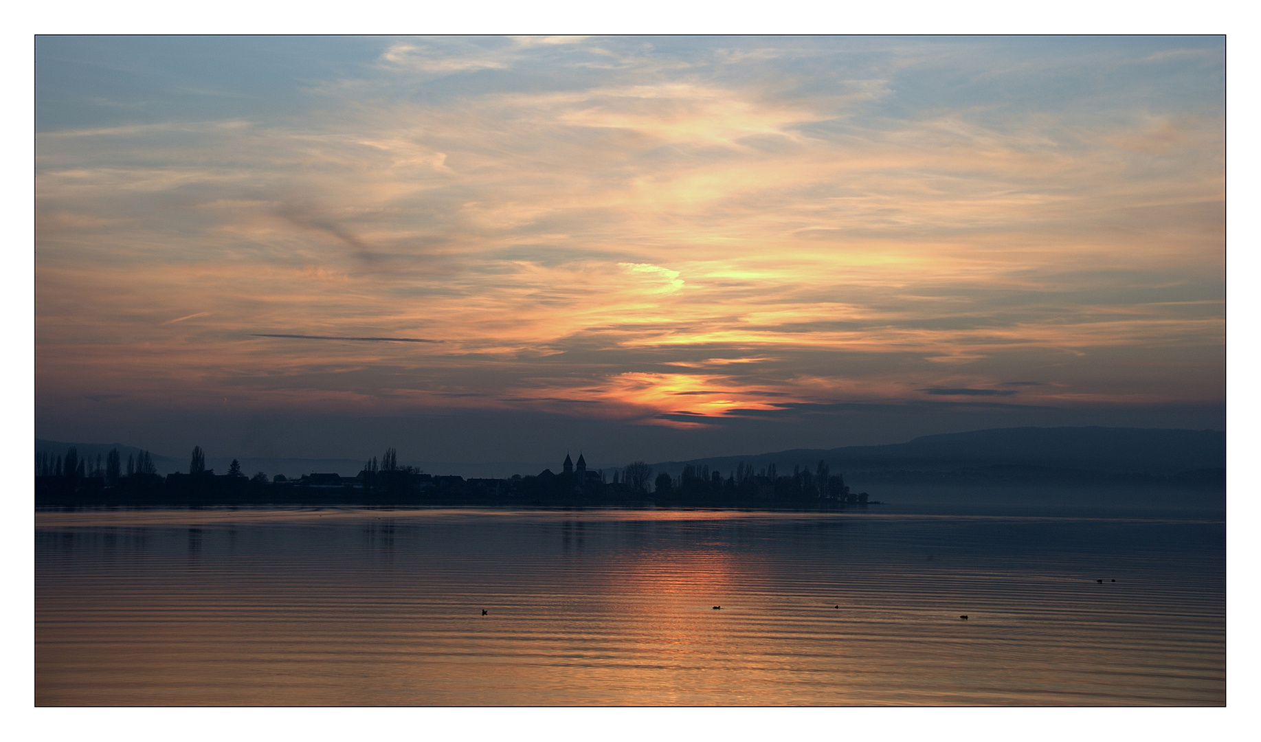 Abendhimmel über der Reichenau