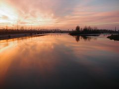 Abendhimmel über Elbe bei Dresden