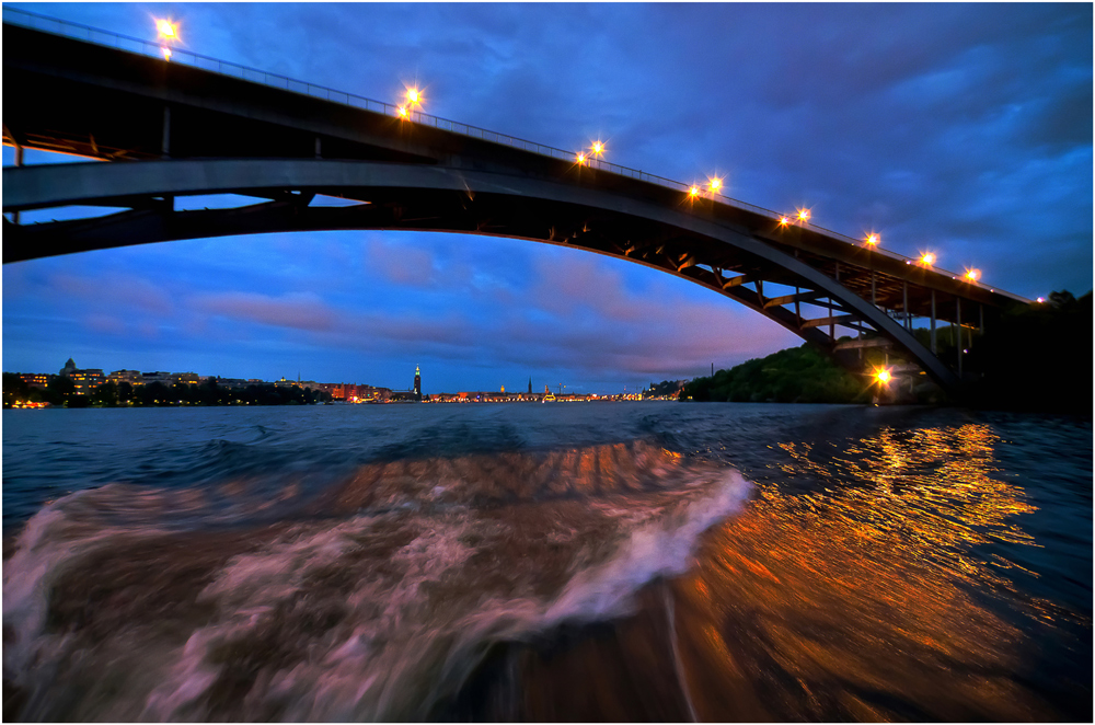 abendliche Bootstour in Stockholm