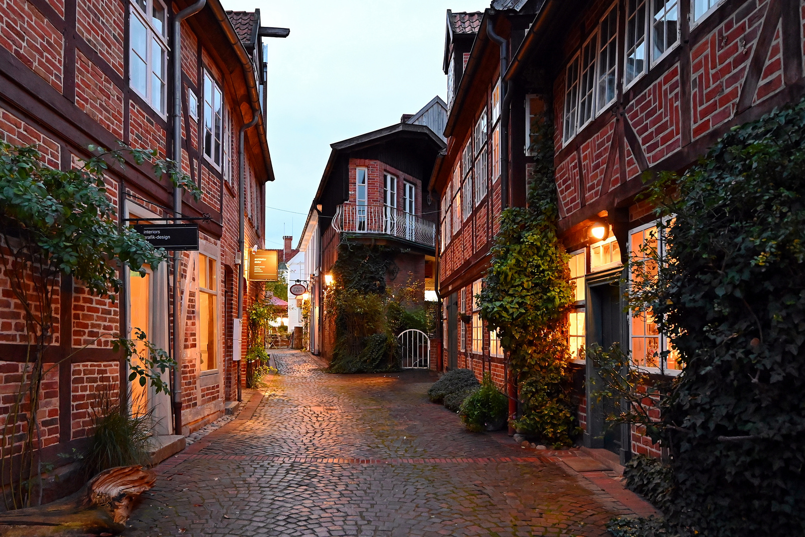 Abendliche Gasse/Twiete in Eutin