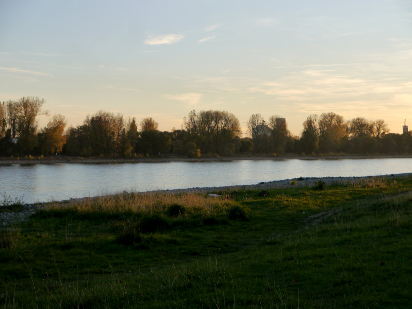 Abendliche Herbststimmung am Rhein