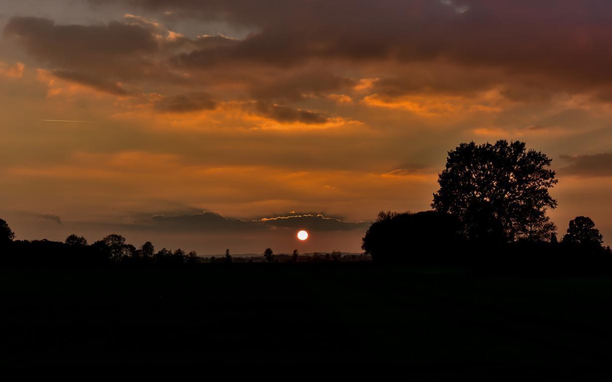 abendliche Landschaft Silhouette