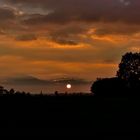 abendliche Landschaft Silhouette