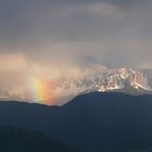 Abendliche Lichtshow der Dolomiten