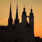 Abendliche Silhouette in Halle/Saale