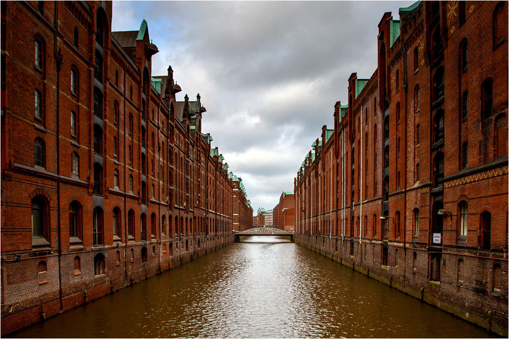 Abendliche Speicherstadt