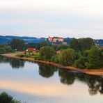 Abendliche Stadtansicht von Pirna