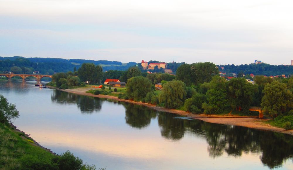 Abendliche Stadtansicht von Pirna