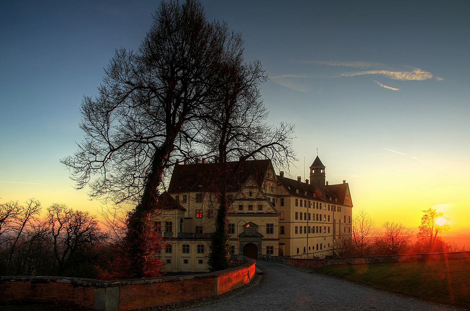 Abendliche Stimmung am Schloss Heiligenberg