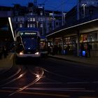 Abendliche Straßenbahnfahrt