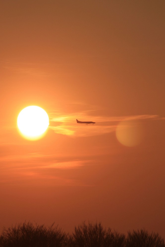 Abendlicher Anflug auf Zaventem