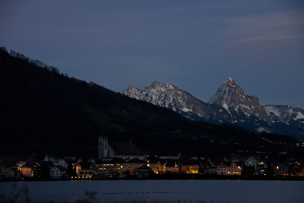 Abendlicher Blick auf Arth am Zugersee - Variante 2