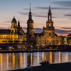 Abendlicher Blick auf die Altstadt Dresdens