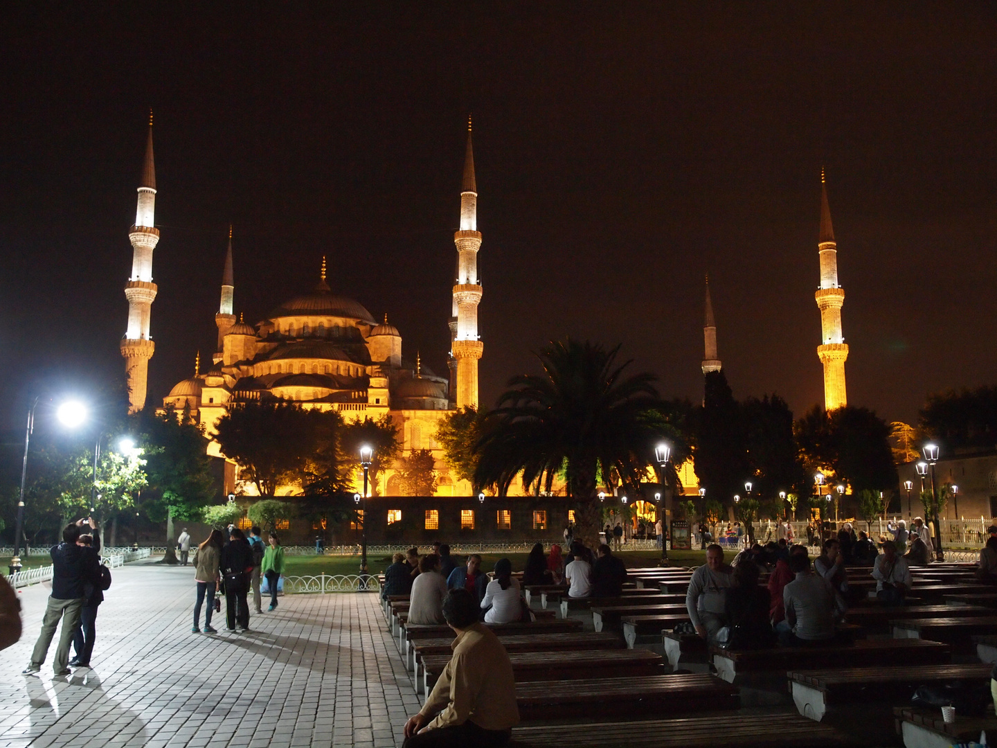 Abendlicher Blick auf die Sultan Ahmet Moschee