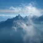 Abendlicher Blick auf die Tannheimer Berge