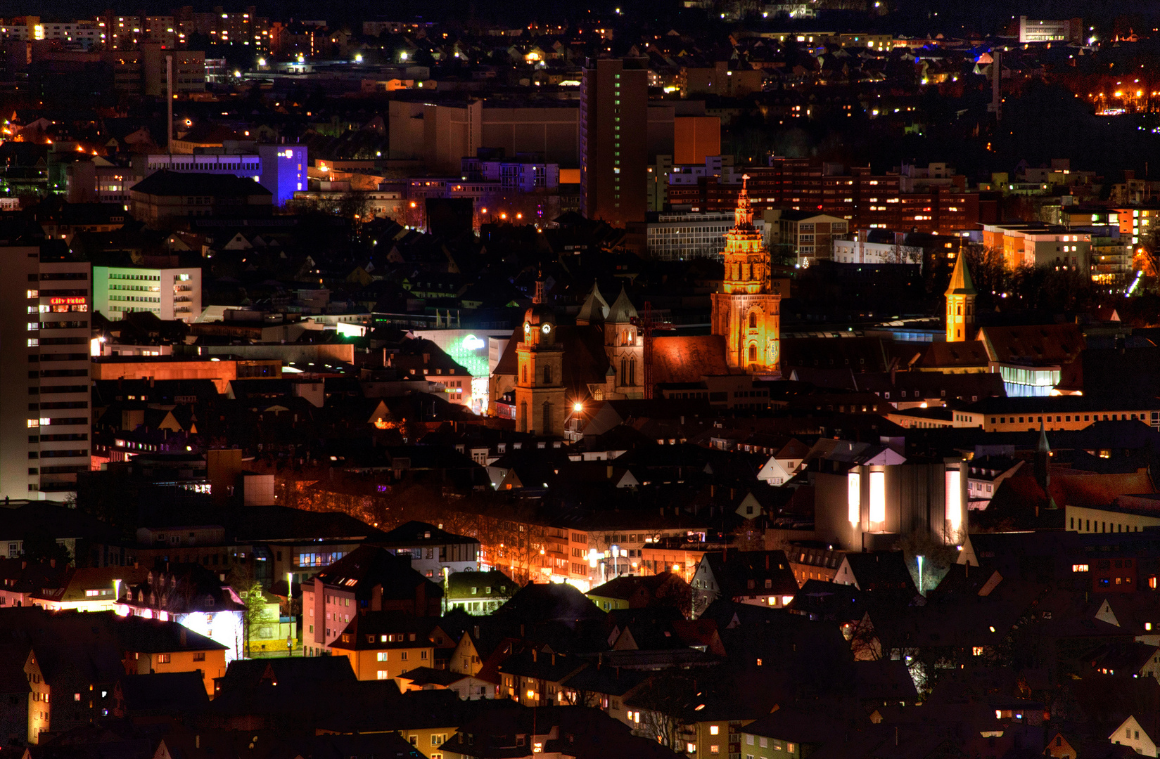 abendlicher Blick auf Heilbronn