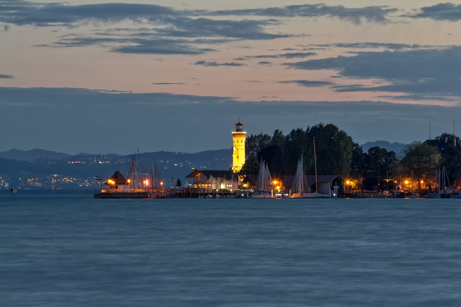 Abendlicher Blick auf Lindau