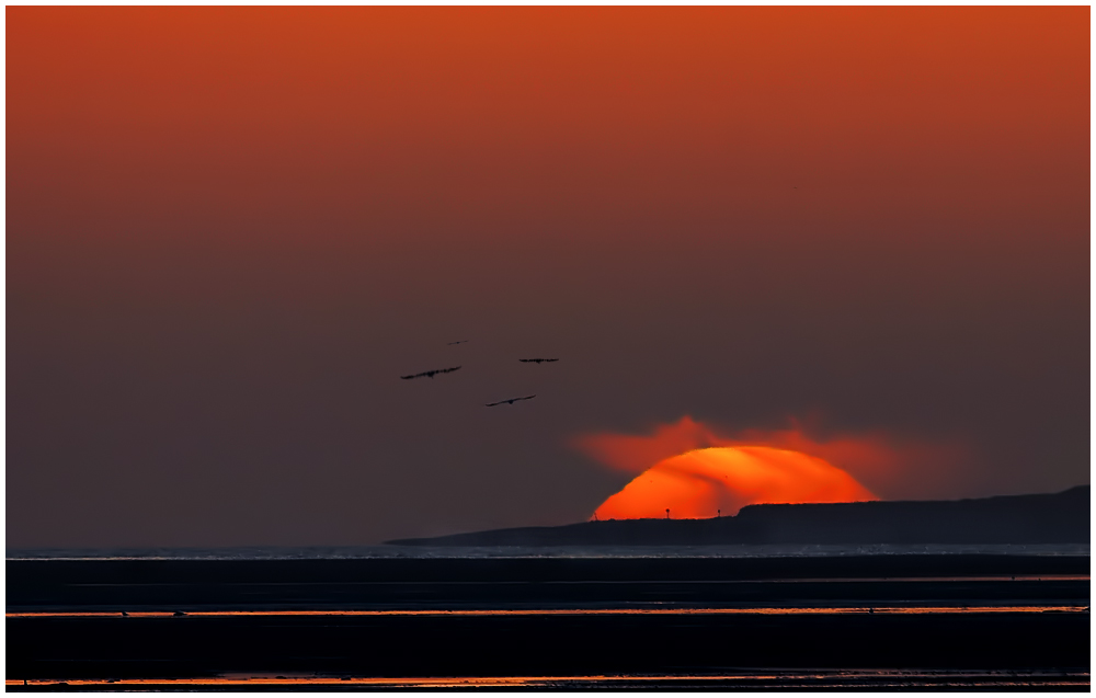 Abendlicher Blick in Richtung Sylt