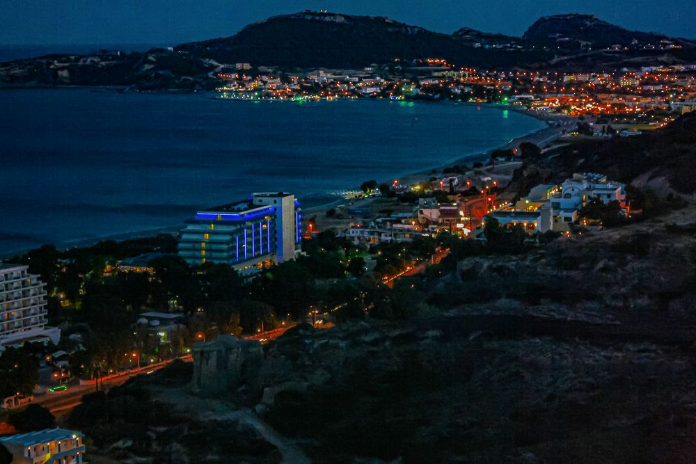 Abendlicher Blick nach Faliraki (Rhodos)