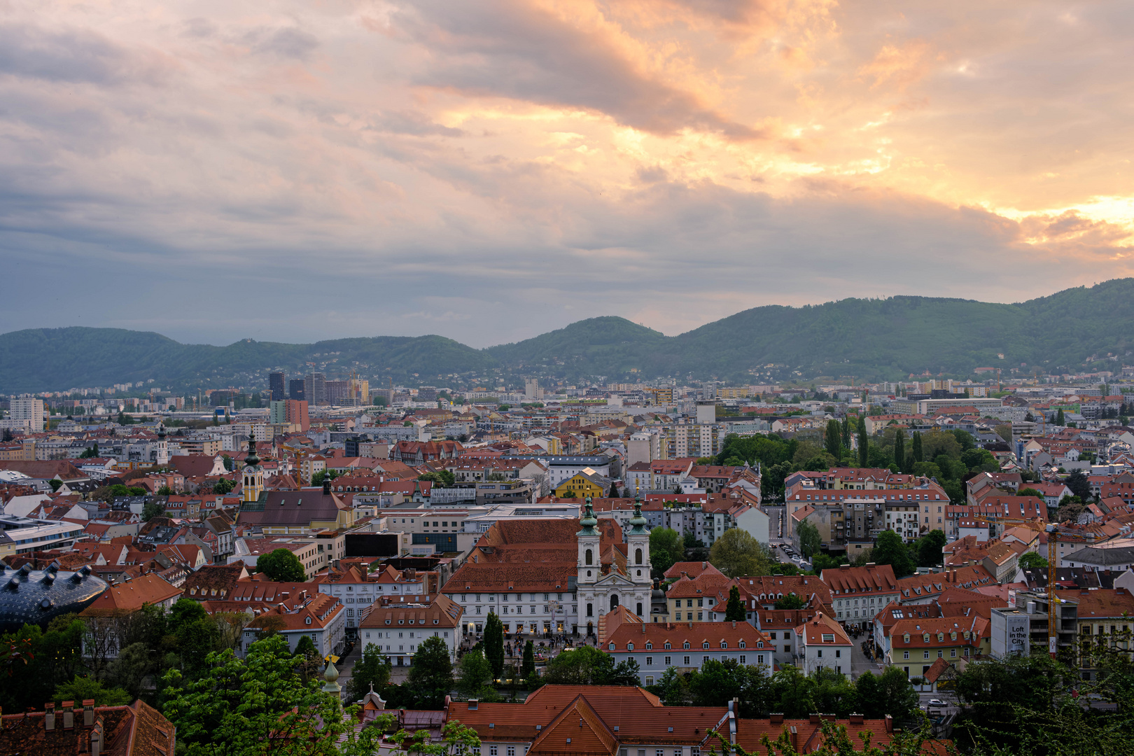 abendlicher Blick über Graz