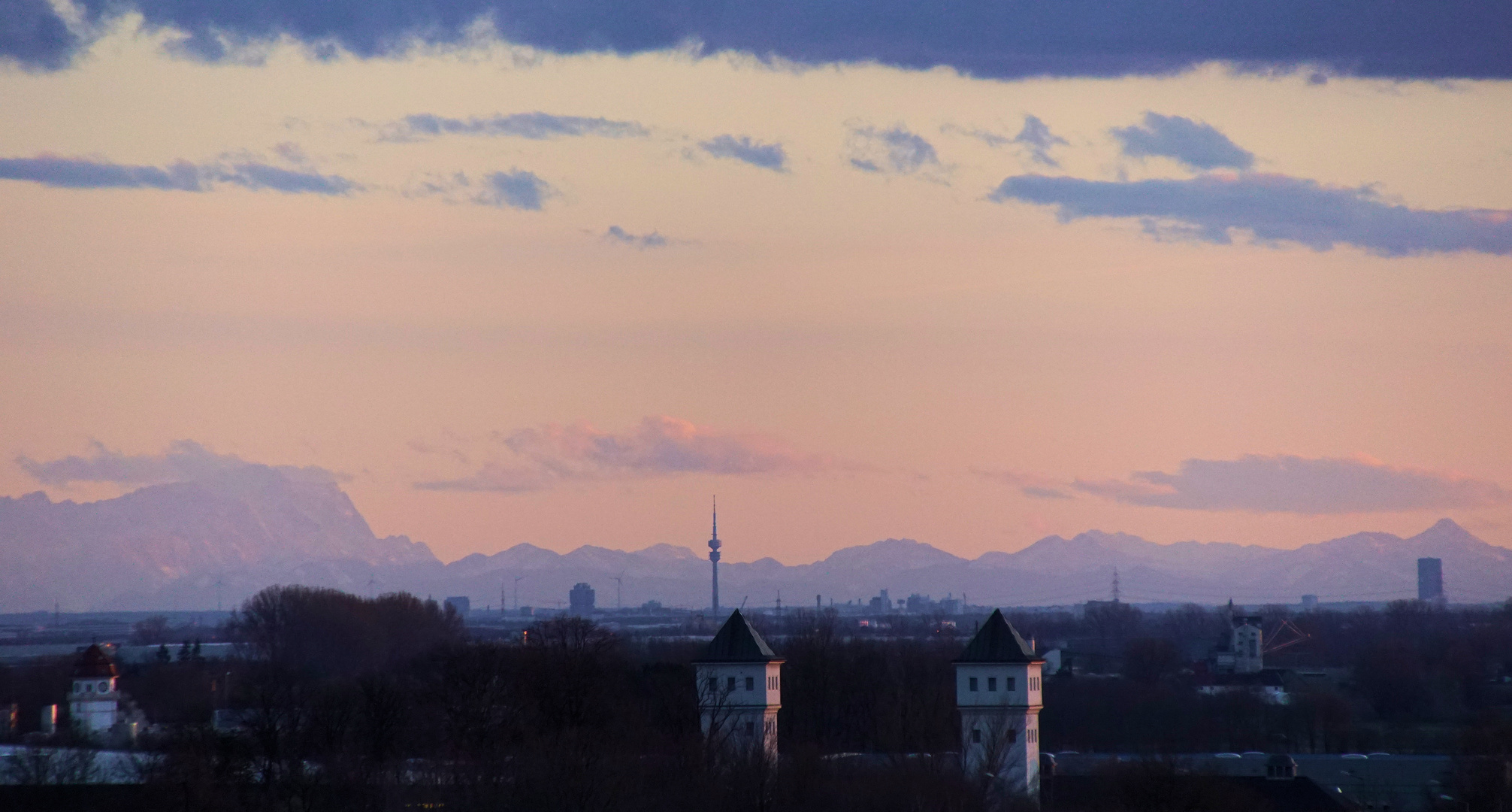 Abendlicher Blick vom Domberg in Freising