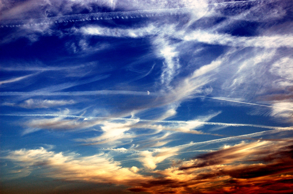 Abendlicher Flugverkehr