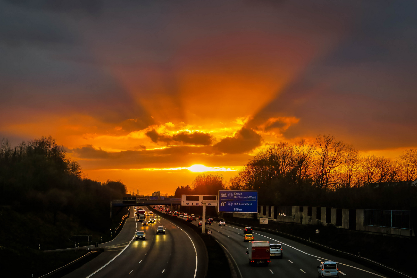 Abendlicher Verkehr