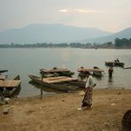 Abendliches Bad im Mekong