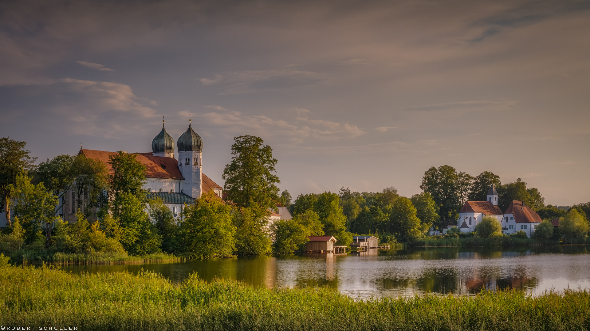 Abendlicht am Kloster Seeon.  