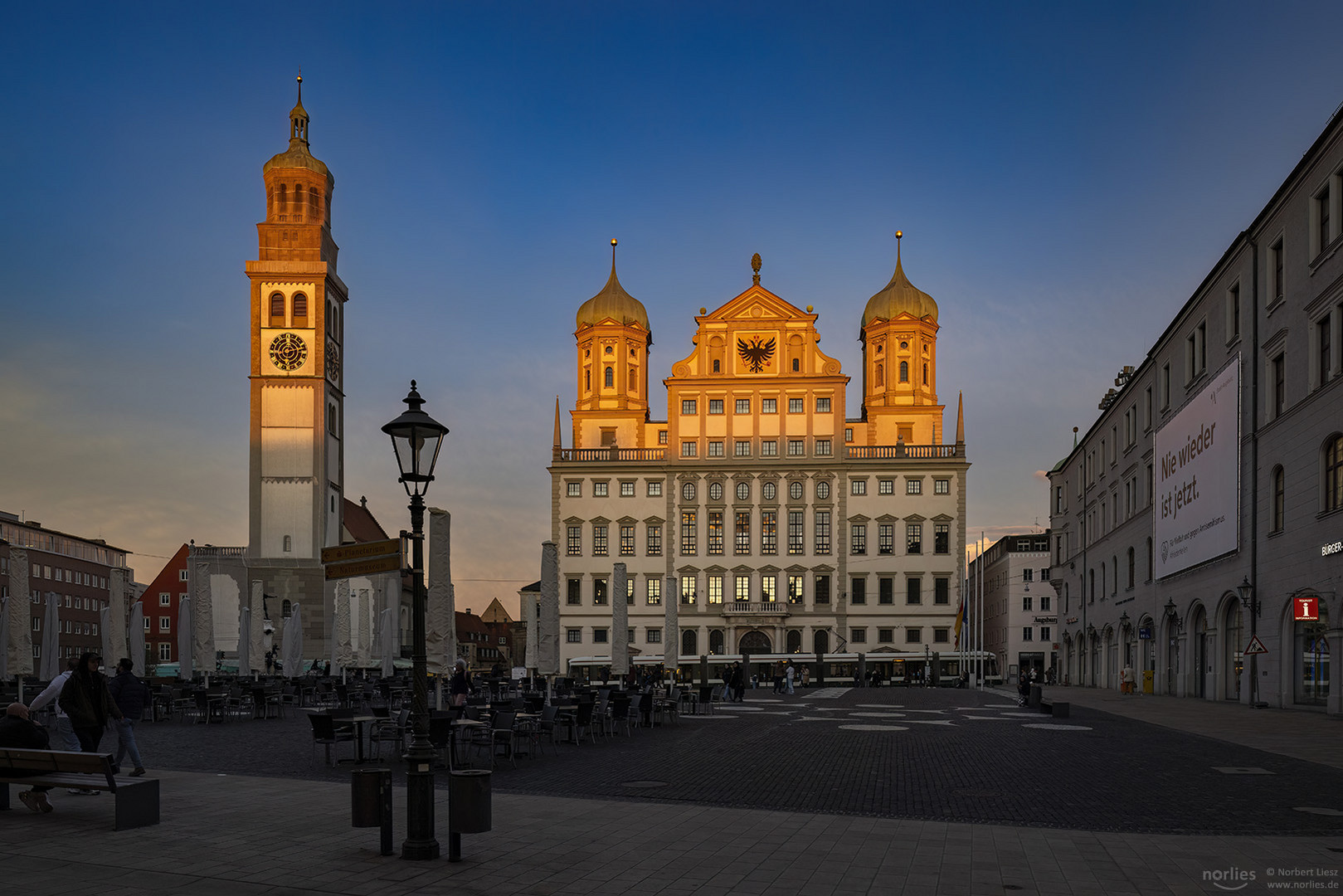 Abendlicht am Rathaus Augsburg