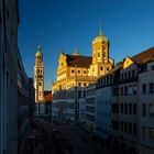 Abendlicht am Rathaus und Perlachturm