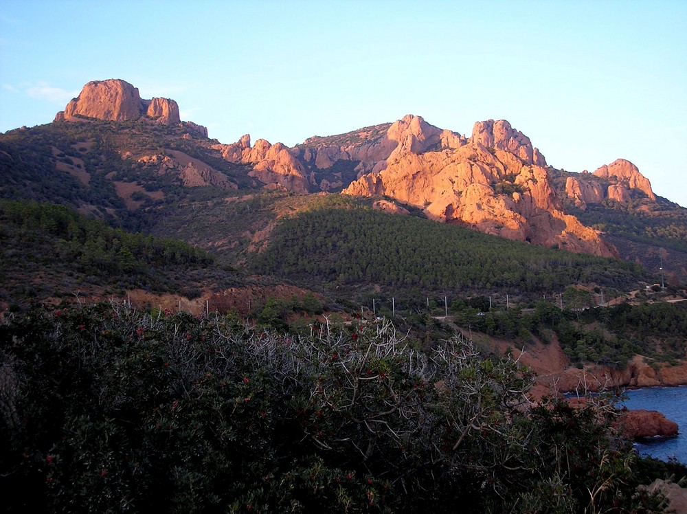 Abendlicht auf das "Massif de l'Esterel"