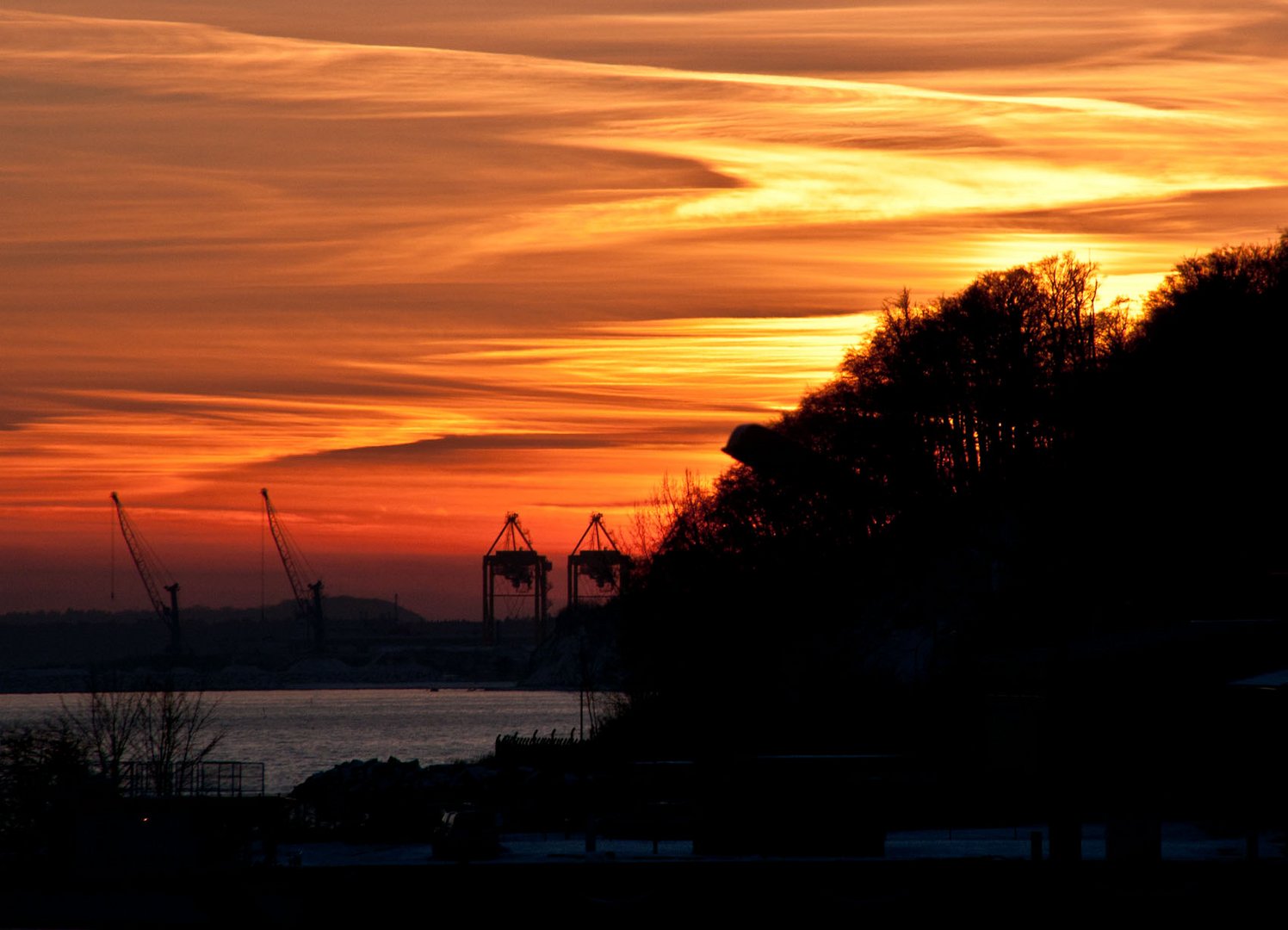 Abendlicht Hafen an der Ostsee