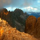 Abendlicht im Rosengarten (Südtirol); Juli 2007